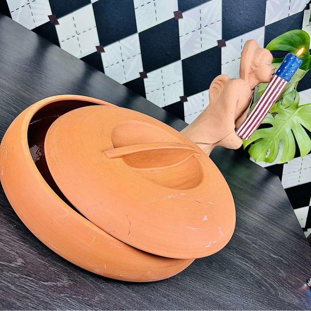 Large Terracotta Lidded‎ Casserole Studio Kitchen Pottery Luxe Bortner $ Bortner